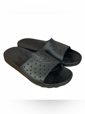 Crocs Men’s Black Chawaii Slide Slip On Comfort Shoes Sandals Size 10
